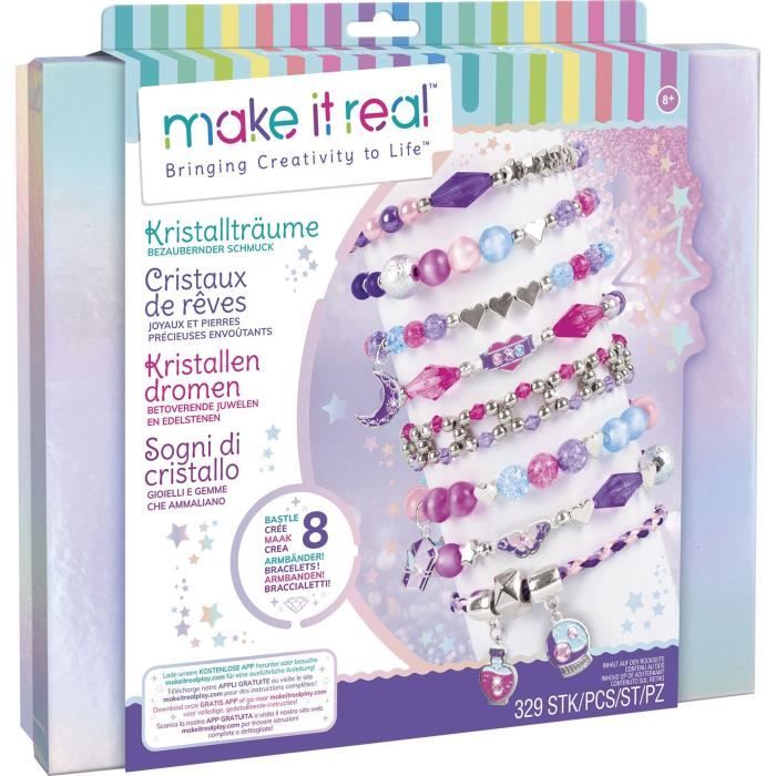 Coffret Bijoux Cristaux De Reve Envoutants - Make It Real - Fabrication de bijoux enfants - Des 8 ans - Lansay