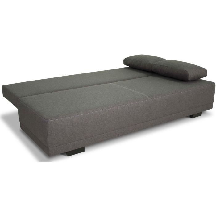 Banquette convertible en Tissu Gris  L 194 x P 80 x H 77 cm  LARA - Fabriqué en Ukraine