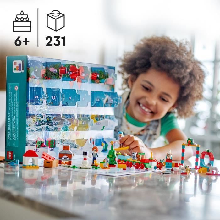 LEGO Friends - Calendrier de l'Avent 2023 - 24 Cadeaux dont 8 Figurines d'Animaux - Cadeau Noël