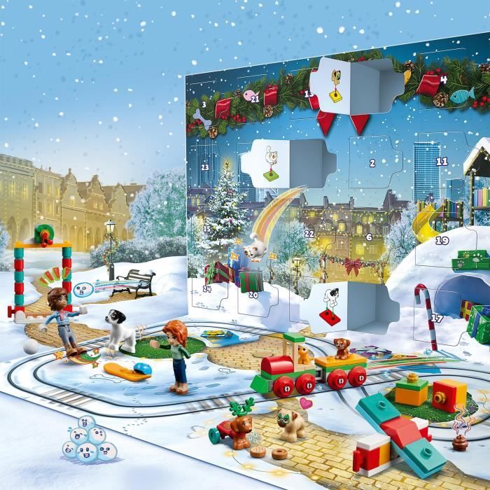 LEGO Friends - Calendrier de l'Avent 2023 - 24 Cadeaux dont 8 Figurines d'Animaux - Cadeau Noël