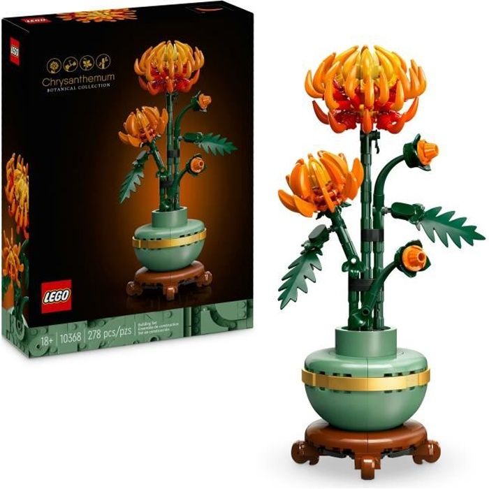 LEGO Icons 10368 Le Chrysantheme - Set de Décoration Florale a Construire Pour Adultes