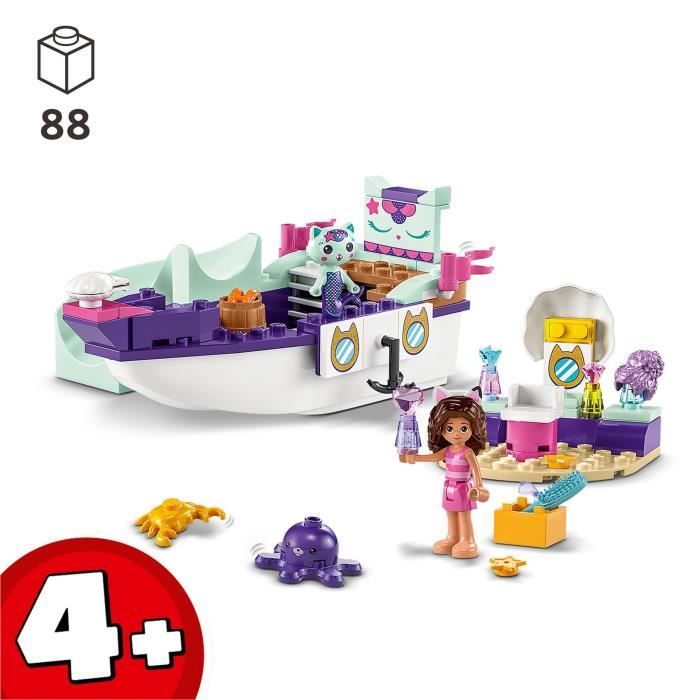 LEGO Gabby et la Maison Magique 10786 Le Bateau et le Spa de Gabby et Marine, Jouet avec Figurines