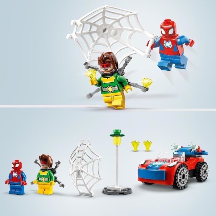 LEGO Marvel 10789 La Voiture de Spider-Man et Docteur Octopus, Jouet avec Spidey et Briques