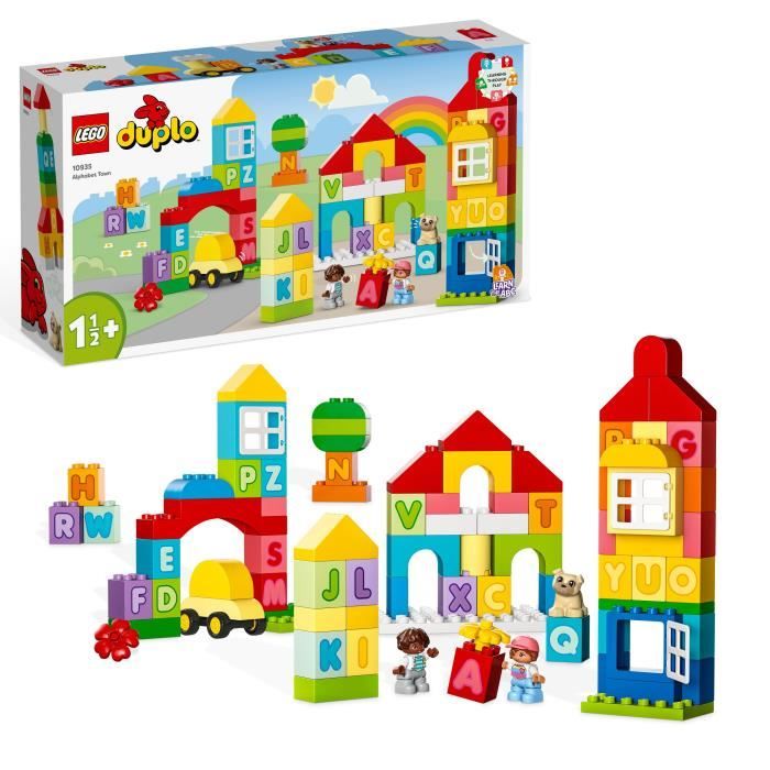 LEGO DUPLO Classic 10935 La Ville Alphabet, Jouet Éducatif, Apprendre Couleurs et Lettres