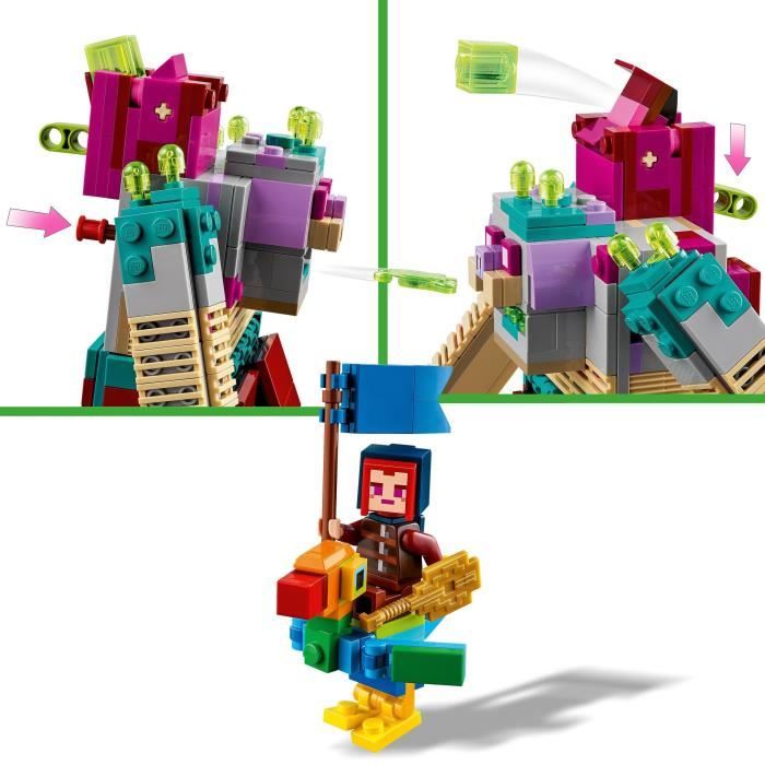 LEGO 21257 Minecraft Legends L'Attaque du Dévoreur, Jouet de Construction de Personnage, Set avec Figurines de Héros