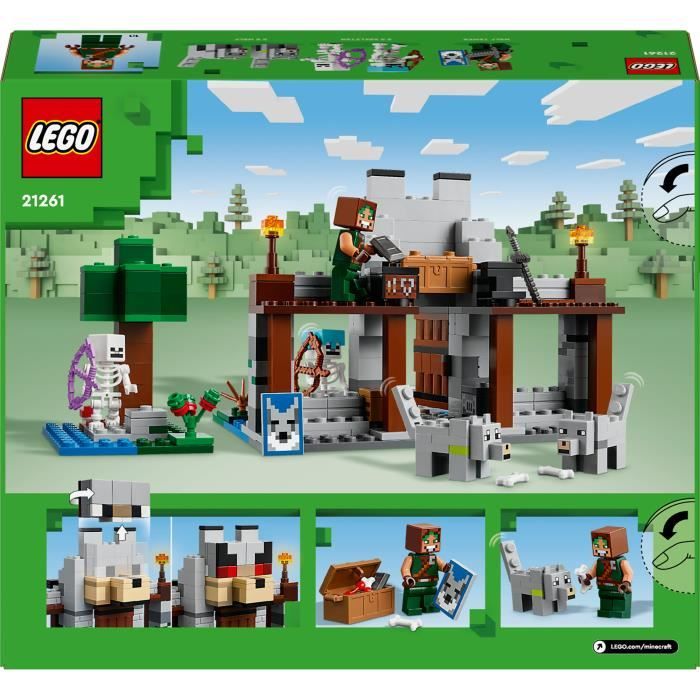 LEGO Minecraft 21261 La forteresse du loup - Jeu d'exploration sur le theme du squelette