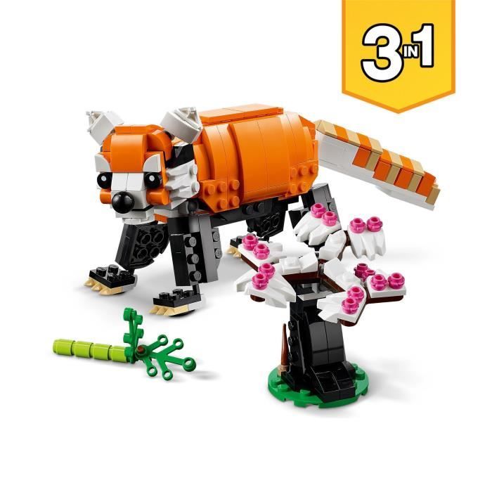 LEGO 31129 Creator 3-en-1 Sa Majesté le Tigre, Jouet et Figurine Animaux, se Transforme en Panda, et Poisson, Enfants Des 9 Ans