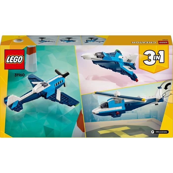 LEGO Creator 31160 3-en-1 Aéronef : l'avion de course - Jeu de construction des 7 ans