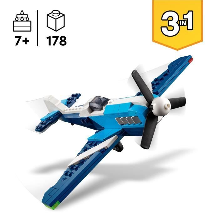 LEGO Creator 31160 3-en-1 Aéronef : l'avion de course - Jeu de construction des 7 ans