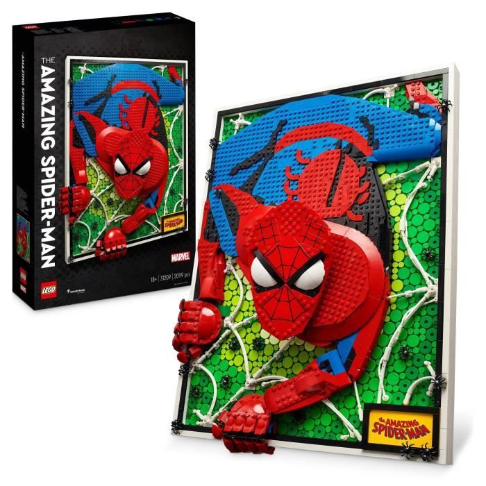 LEGO ART 31209 The Amazing Spider-Man, Set Art Mural 3D, Poster BD pour Adolescents et Adultes