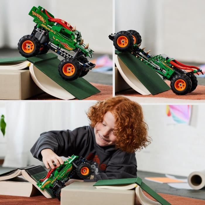 LEGO Technic 42149 Monster Jam Dragon, 2-en-1, Monster Truck Jouet, Voiture de Course