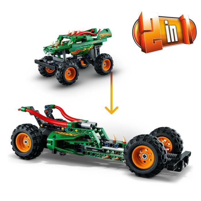 LEGO Technic 42149 Monster Jam Dragon, 2-en-1, Monster Truck Jouet, Voiture de Course