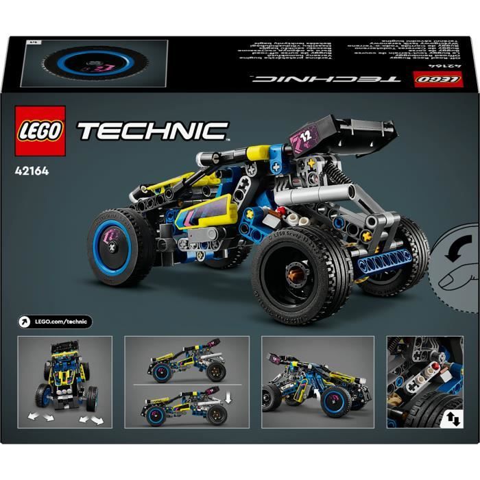 LEGO 42164 Technic Le Buggy Tout-Terrain de Course, Véhicule de Rallye, Jouet de Construction de Voiture de Course