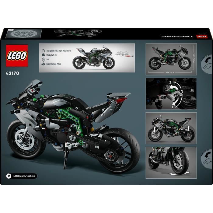 LEGO Technic 42170 La Moto Kawasaki Ninja H2R, Idée Cadeau pour Enfants, Jouet Créatif