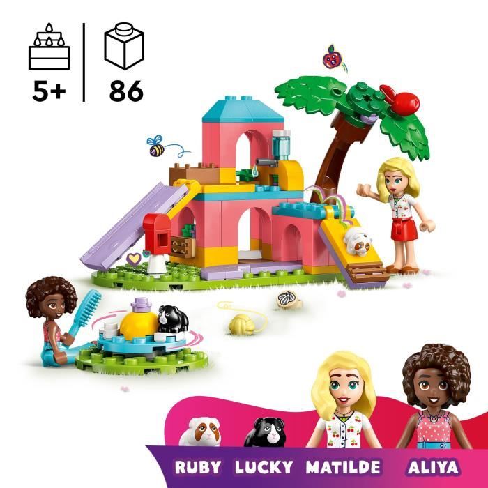 LEGO Friends 42640 L'aire de jeux des cochons d'Inde - Jeu de rôle pour filles des 5 ans