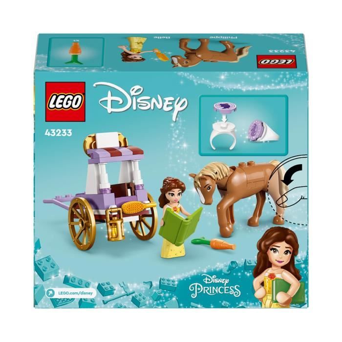 LEGO 43233 Disney Princess L'Histoire de Belle - La Caleche, Jouet avec Mini Poupée Princesse, La Belle et la Bete