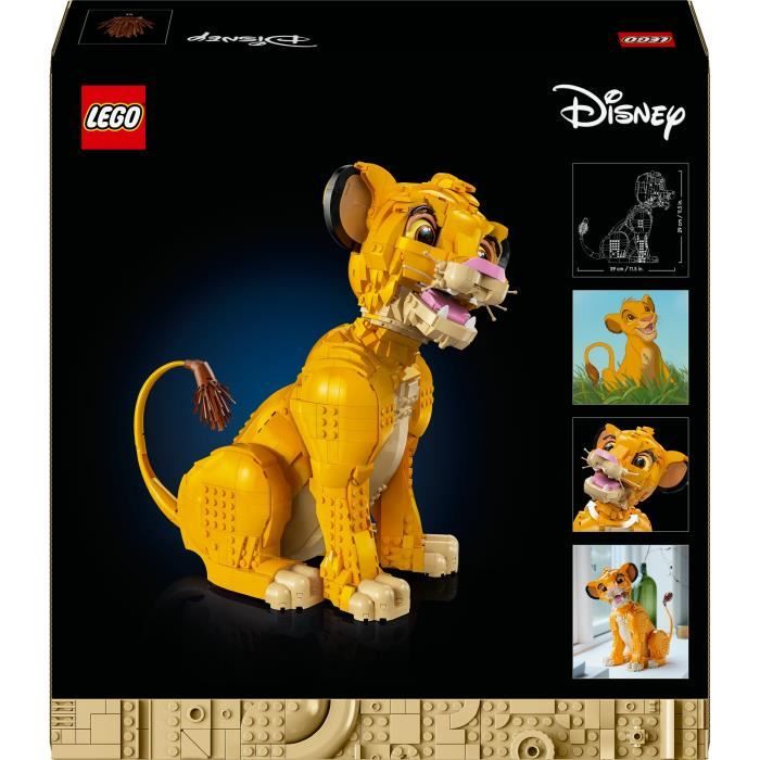 LEGO Disney Classic 43247 Simba, le jeune Roi lion, figurine d'animal collector