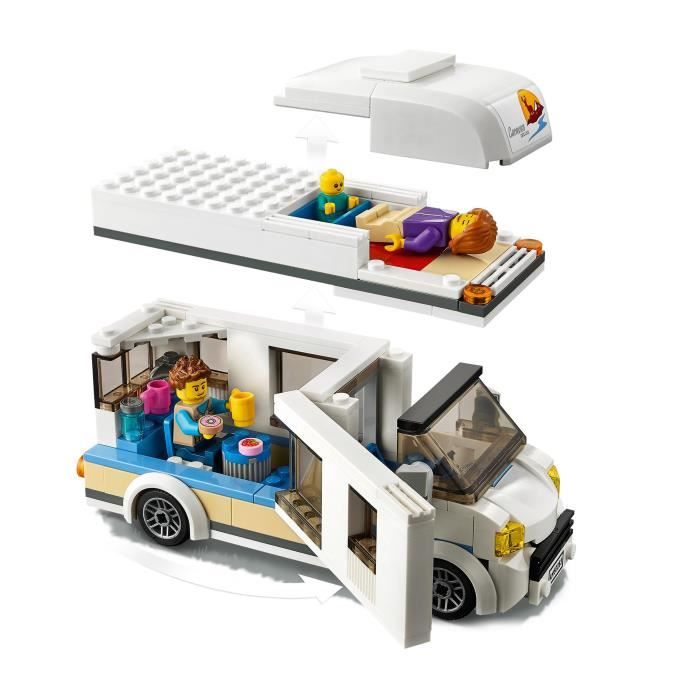 LEGO City 60283 Le Camping-Car de Vacances, Jouet pour Enfants 5 Ans, Foret LEGO, Véhicule, Camping, Jeu de Voyage