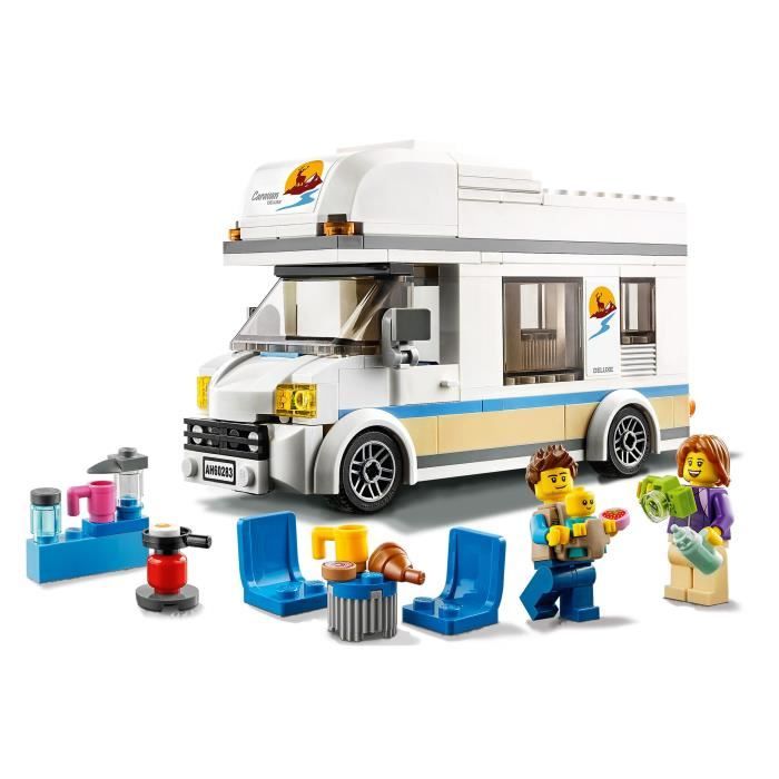 LEGO City 60283 Le Camping-Car de Vacances, Jouet pour Enfants 5 Ans, Foret LEGO, Véhicule, Camping, Jeu de Voyage