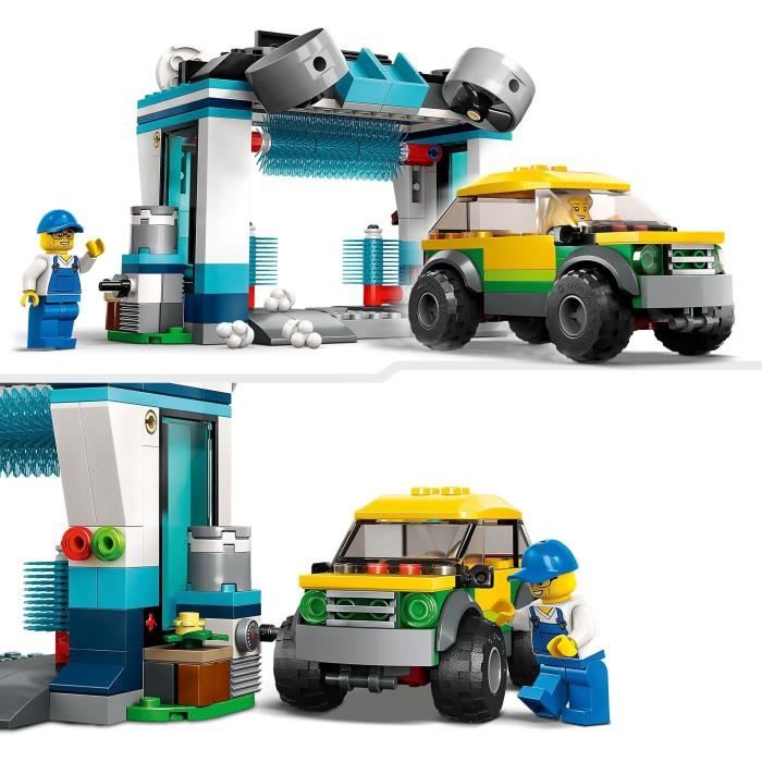 LEGO City 60362 La Station de Lavage, Jouet pour Enfants Des 6 Ans, avec Voiture et Minifigurines