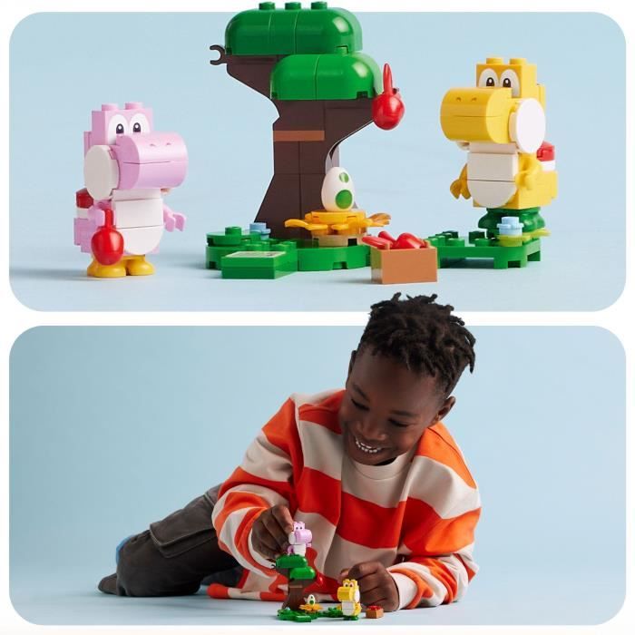 LEGO 71428 Super Mario Ensemble d'Extension Foret de Yoshi, Jouet pour Enfants avec 2 Figurines Yoshi