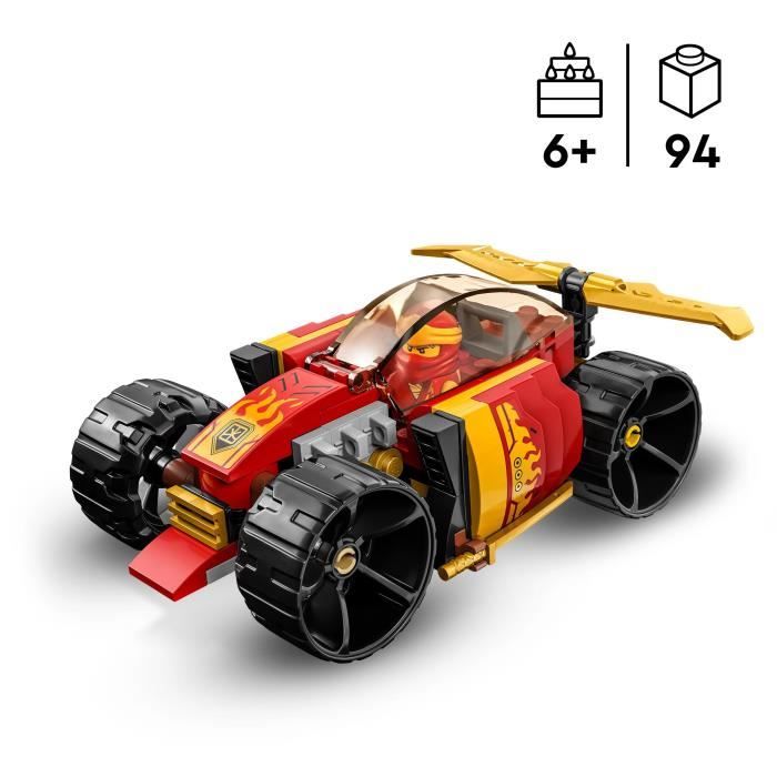 LEGO NINJAGO 71780 La Voiture de Course Ninja de Kai  Évolution, Jouet Voiture, 2-en-1