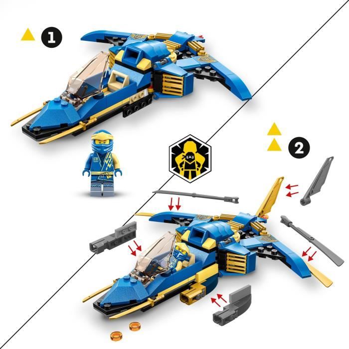 LEGO NINJAGO 71784 Le Jet Supersonique de Jay  Évolution, Jouet Avion, Ninja Évolutif