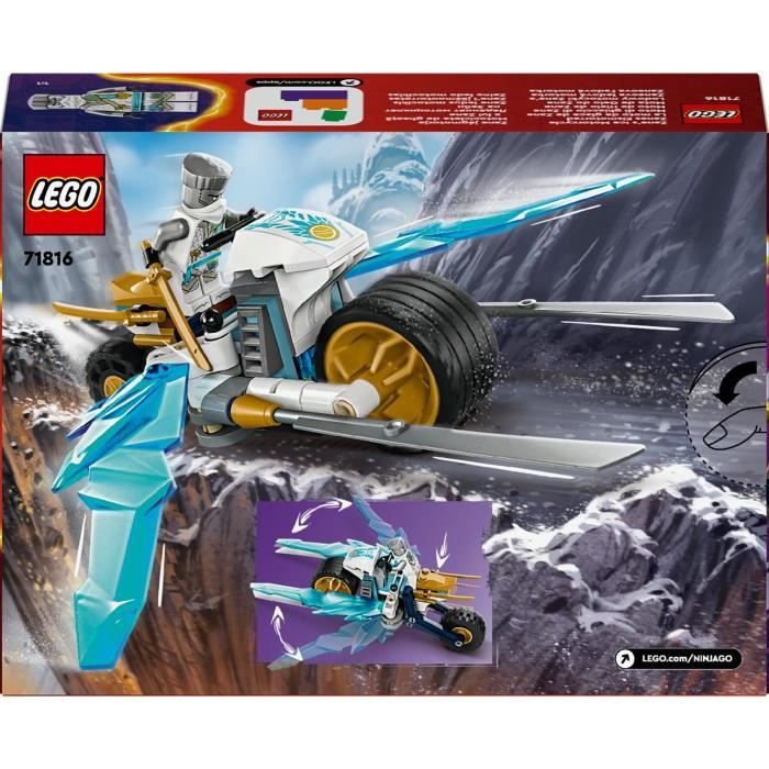 LEGO NINJAGO 71816 La moto de glace de Zane - Avec minifigurine, Jouet d'aventure ninja