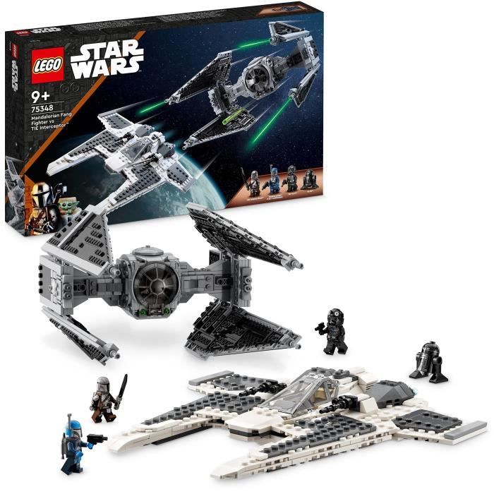 LEGO Star Wars 75348 Le Chasseur Fang Mandalorien Contre le TIE Interceptor, Jouet de Vaisseaux