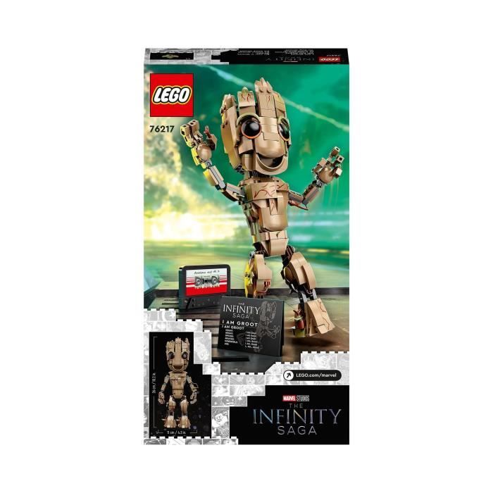 LEGO 76217 Marvel Je s'Appelle Groot, Jouet Marvel et Figurine Bébé Groot, Film Les Gardiens de la Galaxie 2, Enfants Des 10 Ans