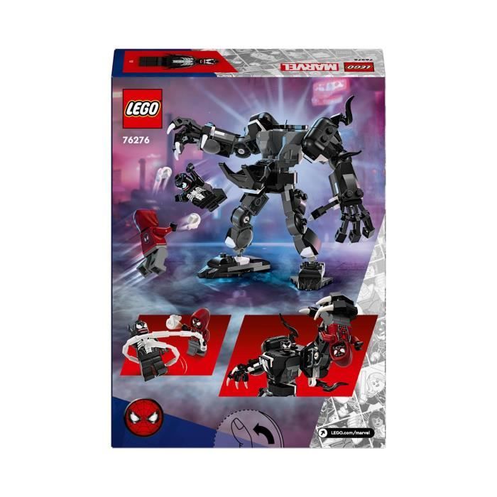 LEGO 76276 Marvel L'Armure Robot de Venom contre Miles Morales, Jouet de Construction avec Minifigurines