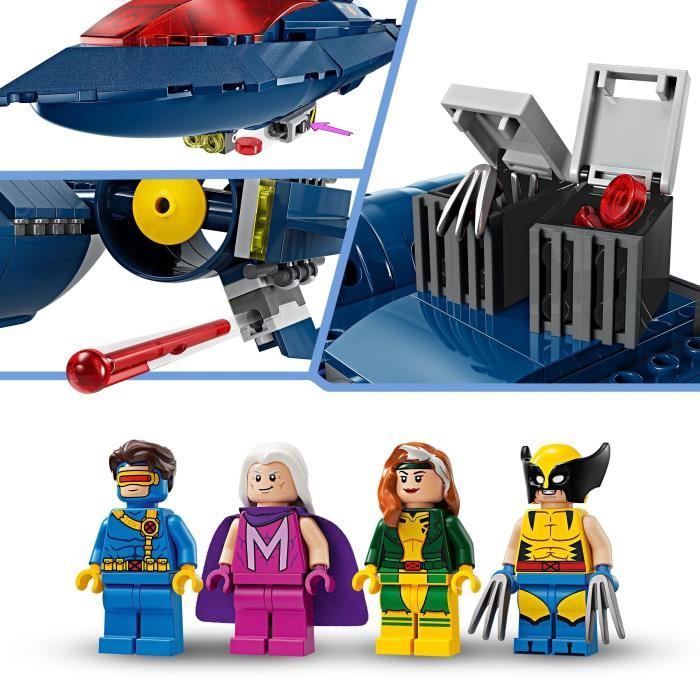 LEGO 76281 Marvel Le X-Jet des X-Men, Jouet d'Avion, Chasseur avec Minifigurines de Super-Héros : Wolverine