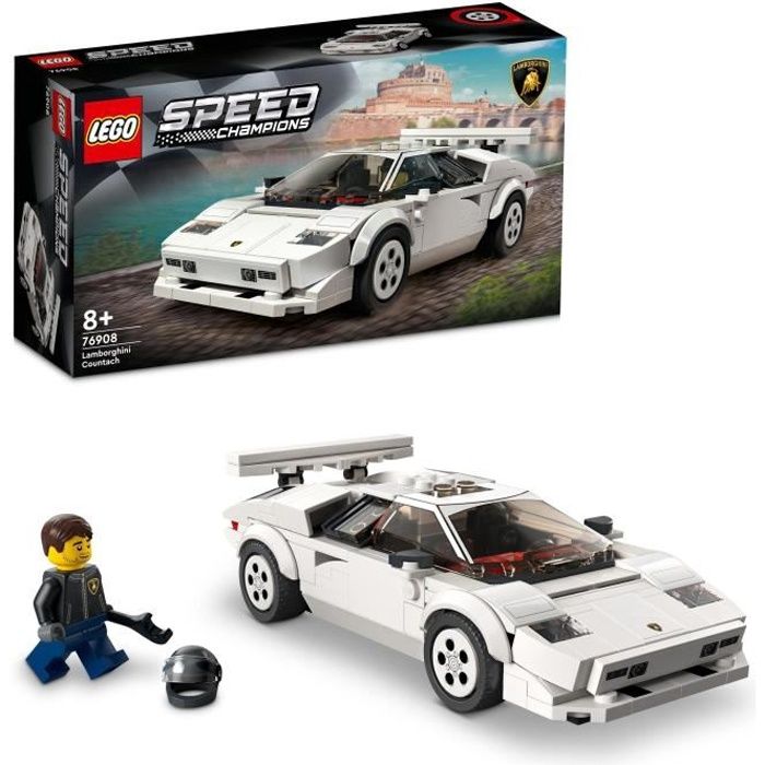 LEGO 76908 Speed Champions Lamborghini Countach, Jouet modele de Voiture de Course Pour les Enfants de 8 Ans et Plus