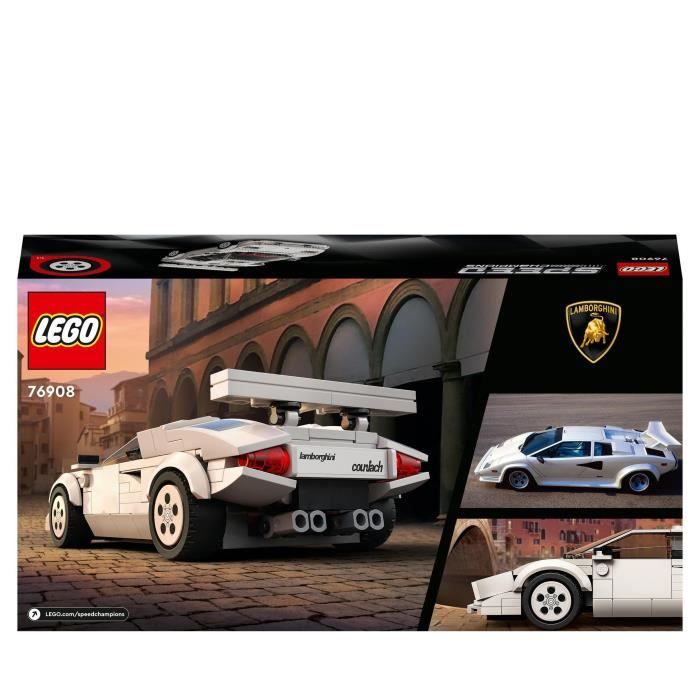 LEGO 76908 Speed Champions Lamborghini Countach, Jouet modele de Voiture de Course Pour les Enfants de 8 Ans et Plus