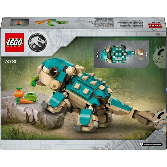 LEGO Jurassic World 76962 Bébé Bumpy, l'ankylosaure - Pour les fans de La Colo du Crétacé