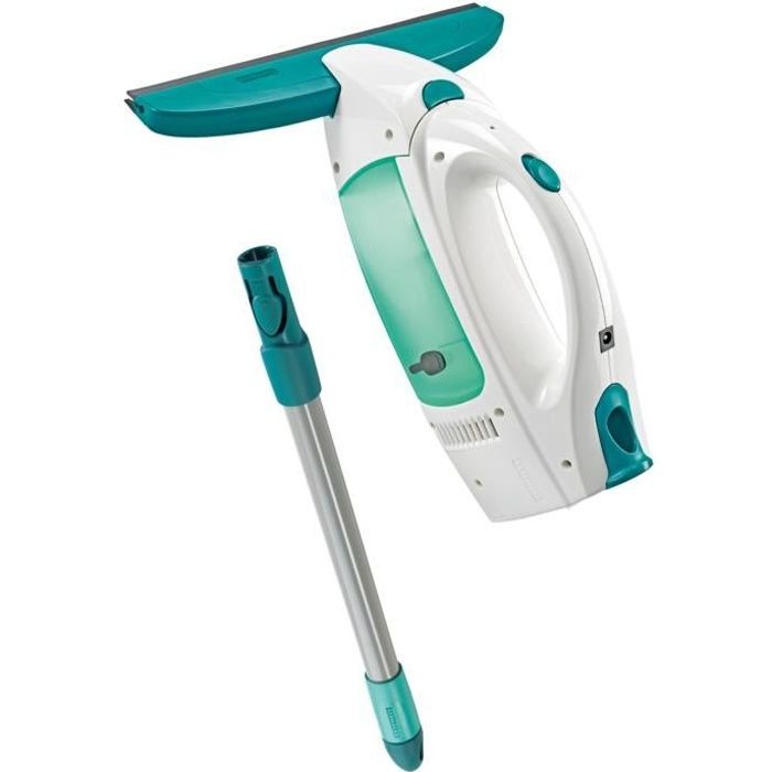 Aspirateur a vitres Dry & Clean avec manche 51001 Leifheit, set nettoyage des surfaces sans trace, nettoyeur vitres 360°