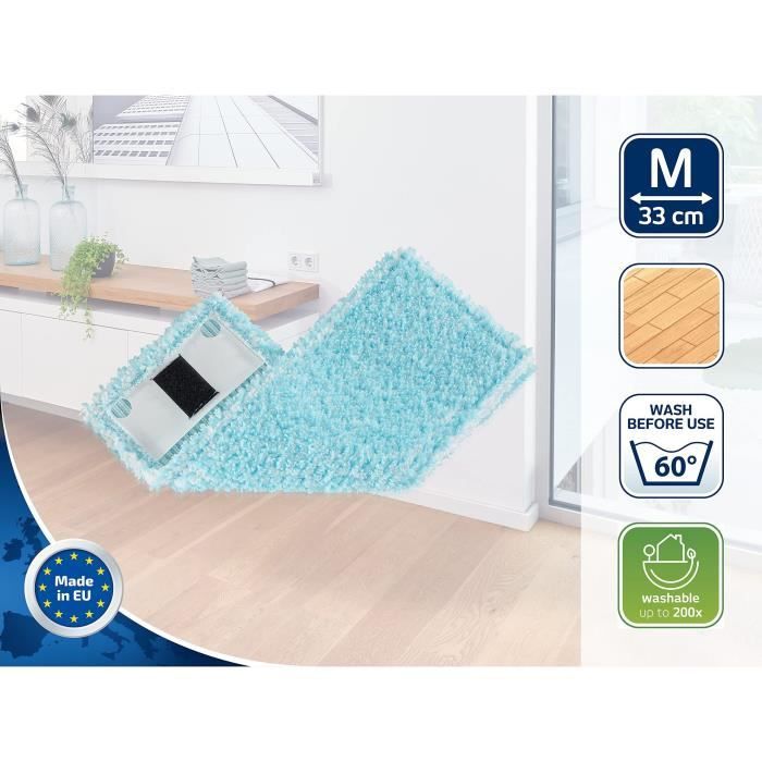 Housse de rechange nettoyante pour balai a plat - LEIFHEIT - Clean Twist M Ergo super soft 52122 - Housse spéciale sols fragiles