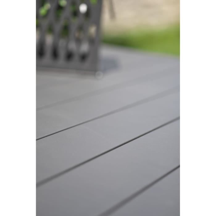 Table de jardin rectangulaire extensible - Gris anthracite - Aluminium - 12 personnes - 240/300 x 100 cm - MIAMI - DCB GARDEN