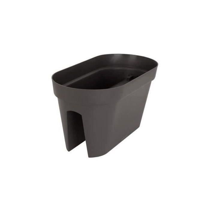 ARTEVASI Jardiniere pour balcon Capri - 30 x 60 x H 30 cm - 26,8 L - Gris anthracite