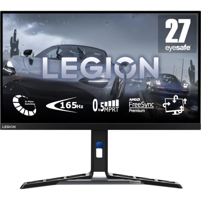 Ecran PC Gamer LENOVO Legion Y27-30 - 27 FHD 1920x1080 IPS - 165 Hz - 0.5 ms - HDMI - Port Diplay - USB Hub - AMD FreeSync Premium