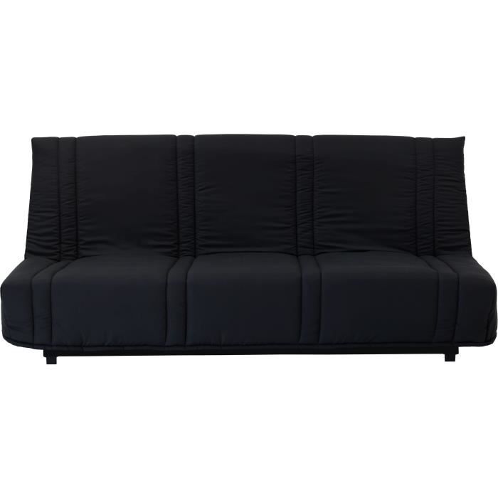 Banquette clic clac 3 places - tissu Noir - Style contemporain - L 193 x P 92 cm - LENA