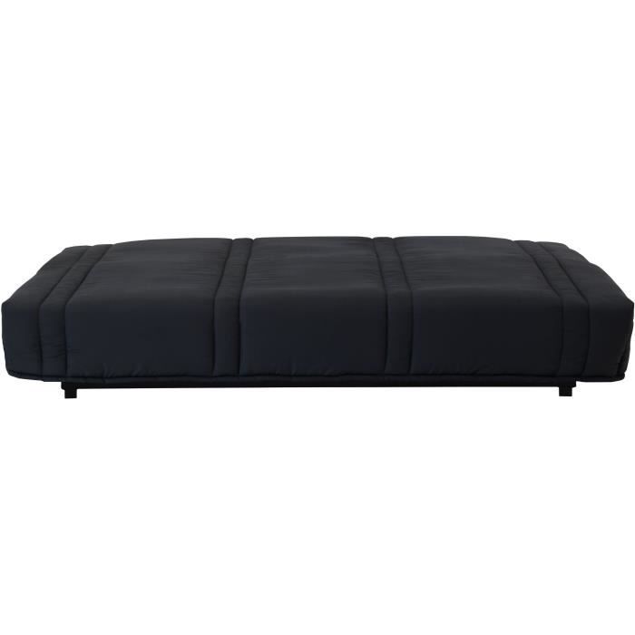 Banquette clic clac 3 places - tissu Noir - Style contemporain - L 193 x P 92 cm - LENA