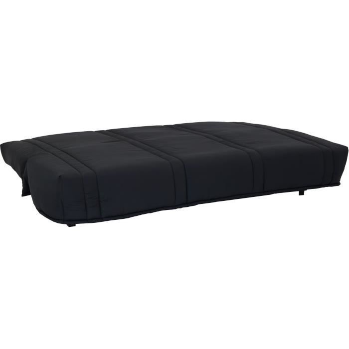 Banquette clic clac 3 places - tissu Noir - Style contemporain - L 193 x P 92 cm - LENA