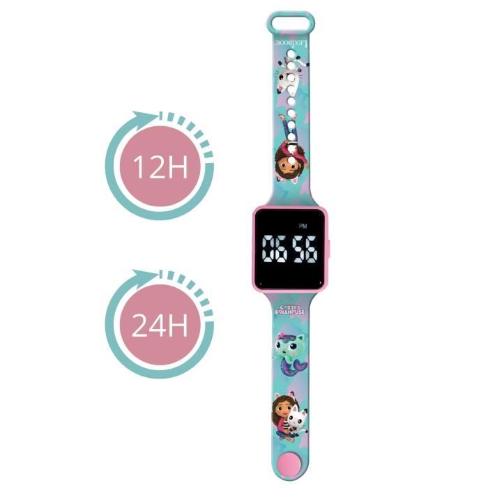 Lexibook - Gabby et la Maison Magique - Montre LED connectée - Bracelet ajustable