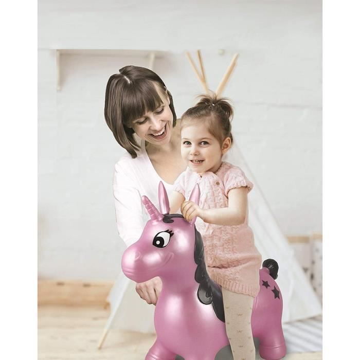 LEXIBOOK - Licorne Sauteuse Gonflable Rose - 3 ans et +