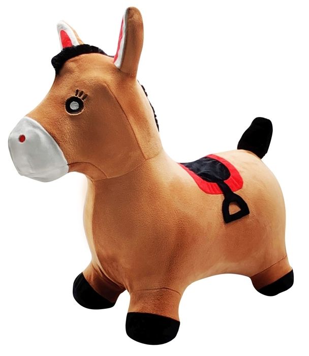 Porteur - LEXIBOOK - Cheval Sauteur Gonflable en Peluche - Design 2-en-1 - Housse amovible - Pour Enfant