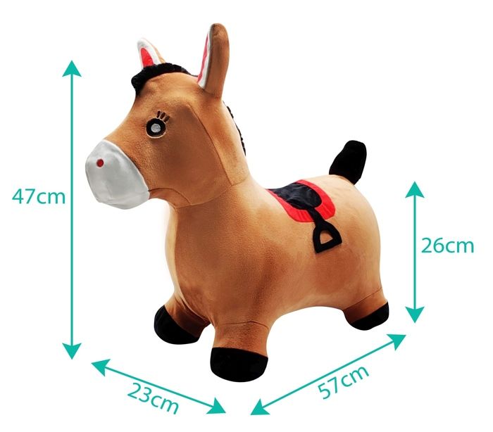 Porteur - LEXIBOOK - Cheval Sauteur Gonflable en Peluche - Design 2-en-1 - Housse amovible - Pour Enfant