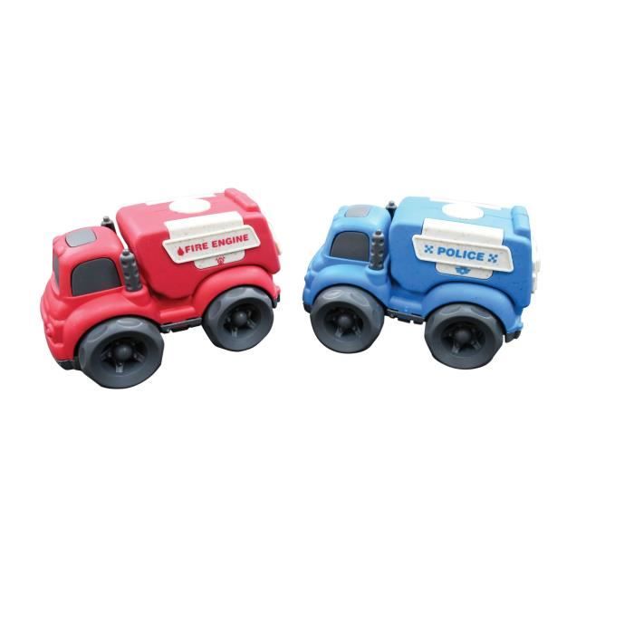 Petites Voitures - LEXIBOOK - Mini police+camion pompier - Rouge et bleu - Extérieur - Bébé