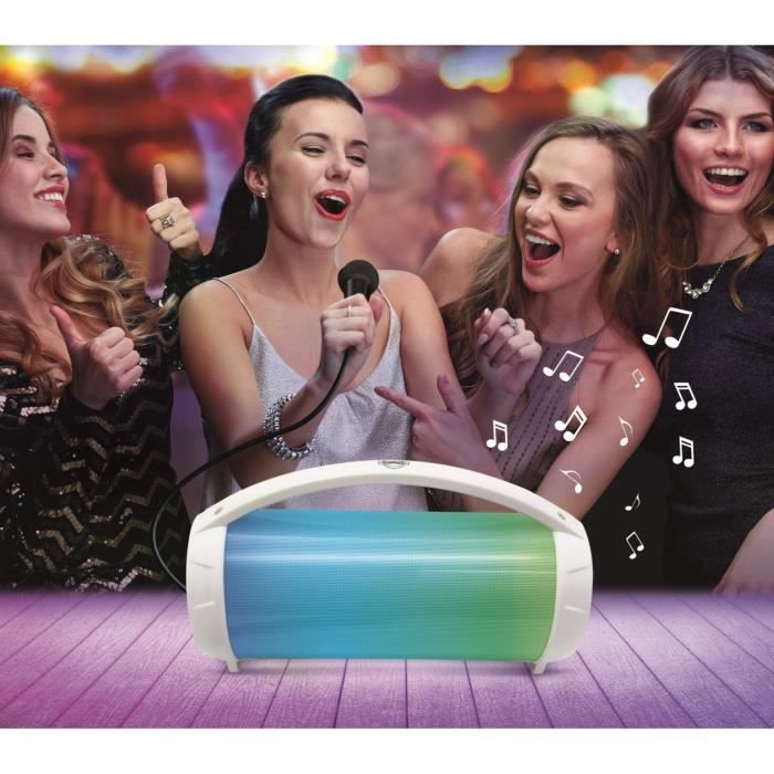 FLASHBOOM Enceinte Bluetooth portable entierement lumineuse avec micro filaire détachable iParty - LEXIBOOK