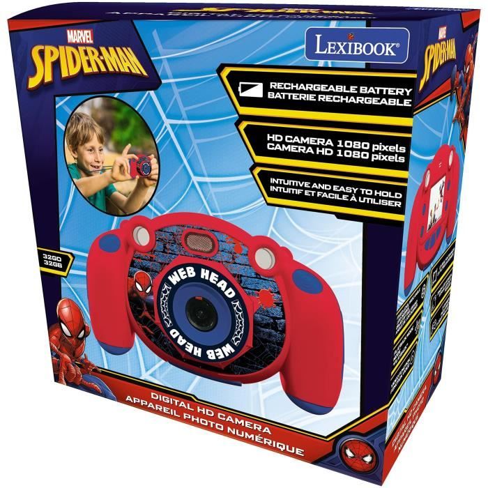 Appareil photo numérique enfant Spiderman - LEXIBOOK - Ecran LCD 2 pouces - Grand angle 100 degrés - Rouge